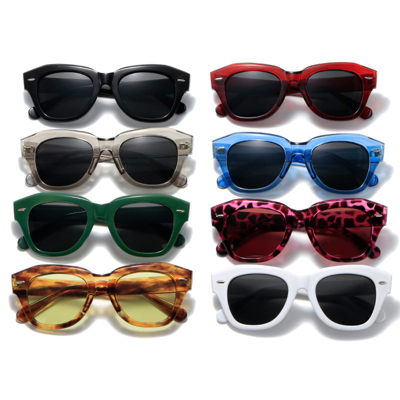 Damen stylische Sonnenbrille im modernen Design mit transparentem Rahmen Brehn