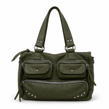 Multitaschen-Leder-Satteltasche