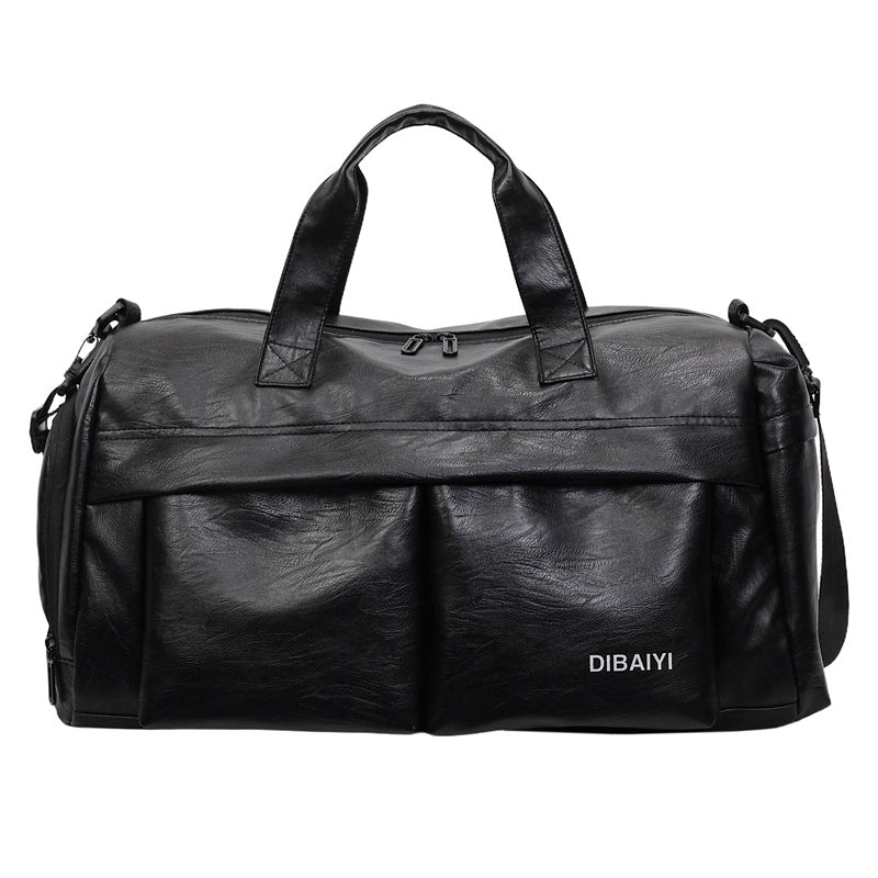 Stylische Leder Sport Duffel Tasche