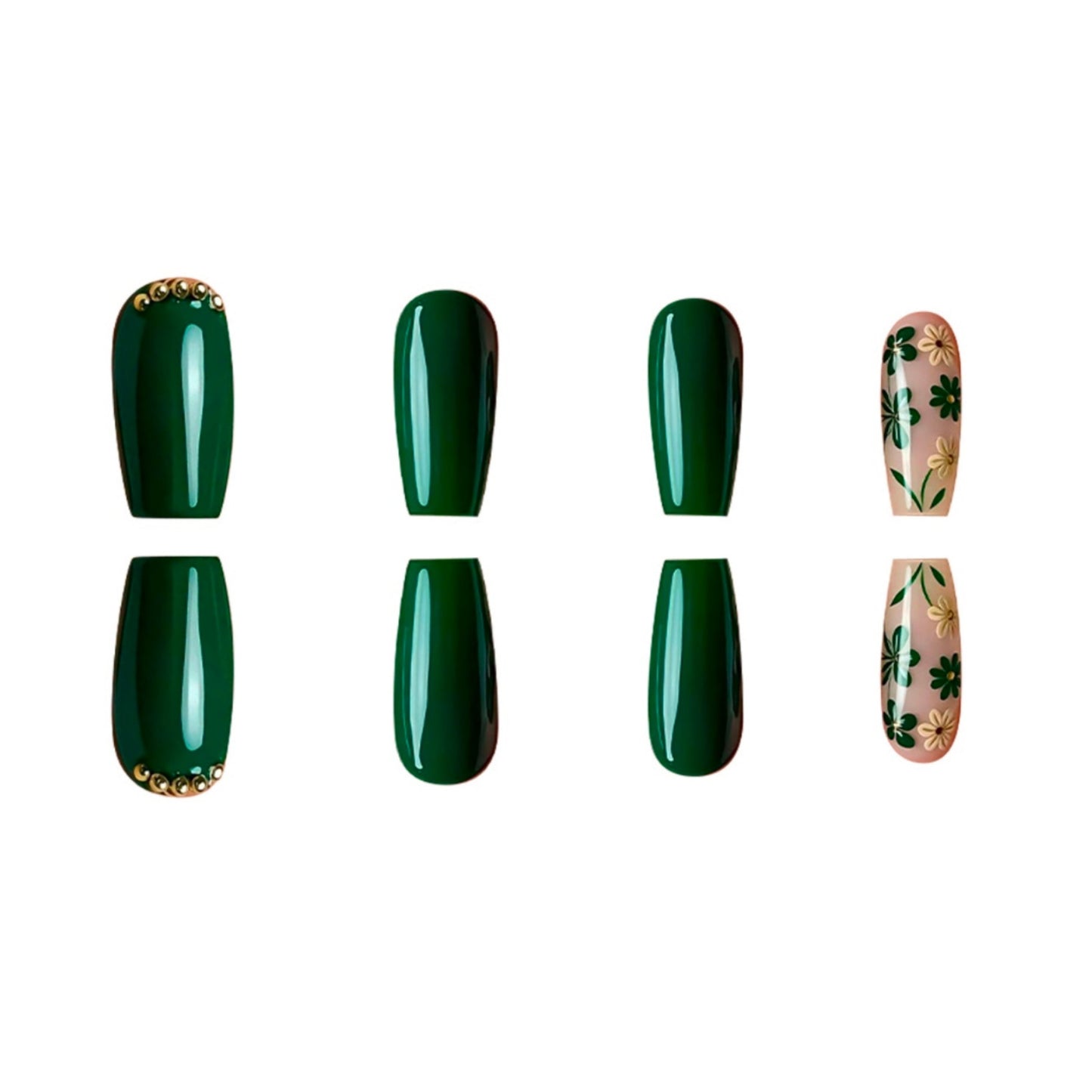 Botanisches Nagelkunst Press-On Set Brehn