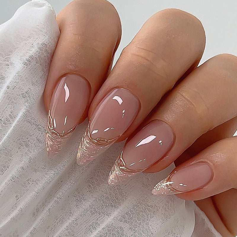 Elegante mandelförmige Press-On-Nagelverlängerungen Brehn