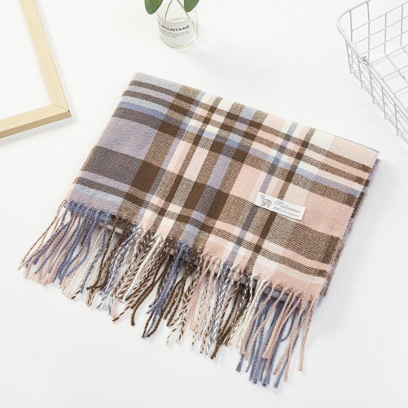 Damen Plaid-Fransen Schal aus weichem Material Brehn