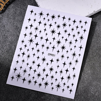 Gold Star Nail Art Dekorationsaufkleber