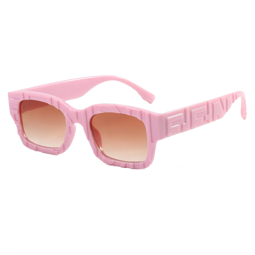 Damen modische quadratische Sonnenbrille mit strukturiertem Rahmen und UV-Schutz Brehn