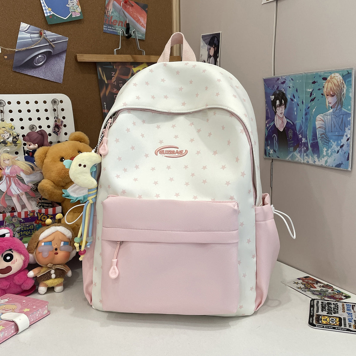 Stylische bedruckte Rucksack mit lustigen Charakterakzenten Brehn