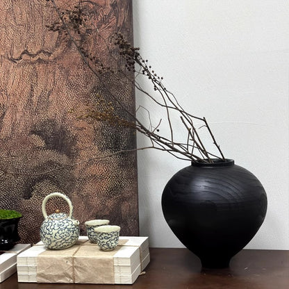 Elegante Artisan Dekorative Holzvase
