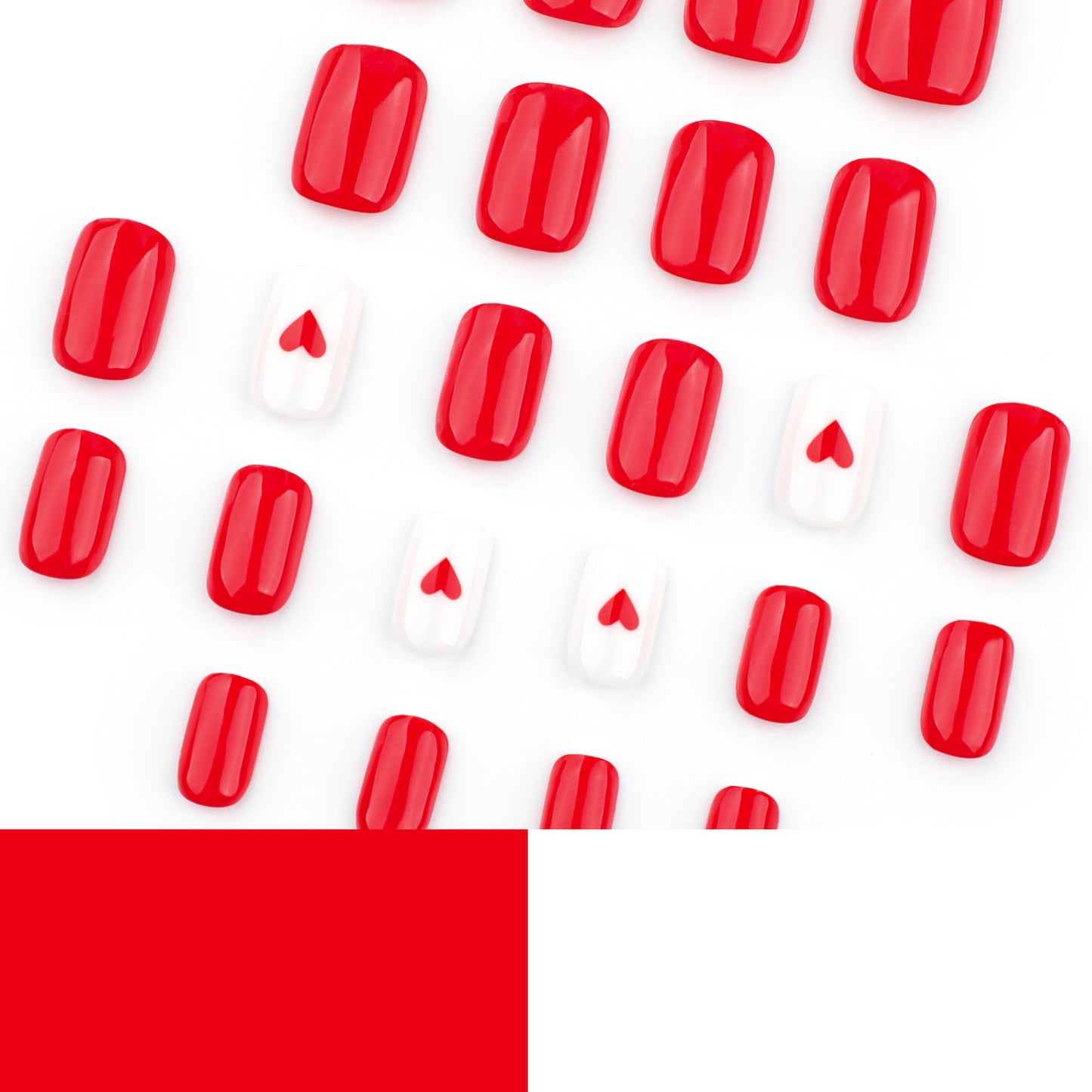 Herzverziertes Premium Press-On Nagelset Brehn