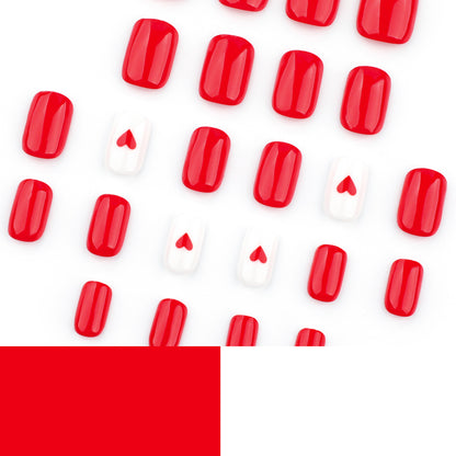 Stylisches Herzdesign Press-On Nagelset Brehn