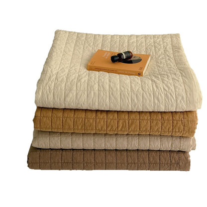 Gep quilteter Baumwollmischung Gitter-Quilt Bettüberwurf Set mit Kissenbezügen
