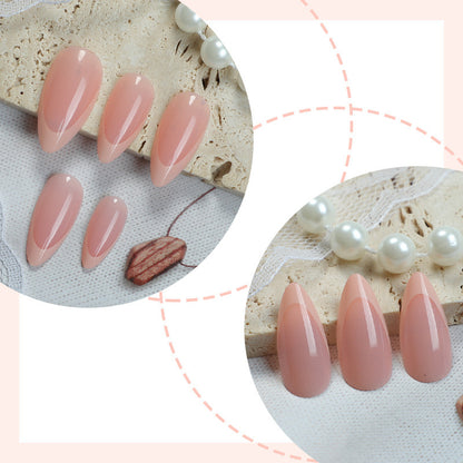 Natürliche French Tip Press-On Nägel