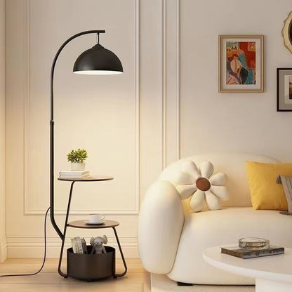 Moderne Bogen Stehlampe mit integriertem Beistelltisch
