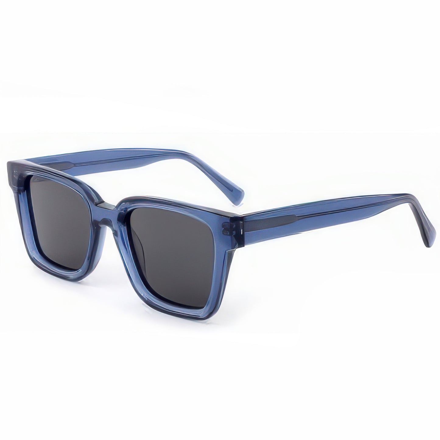 Damen modische quadratische Sonnenbrille mit transparentem Kunststoffrahmen und polarisierten Gläsern Brehn