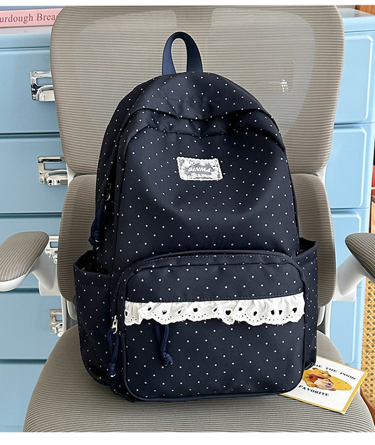 Charmanter gepunkteter Schulrucksack Brehn