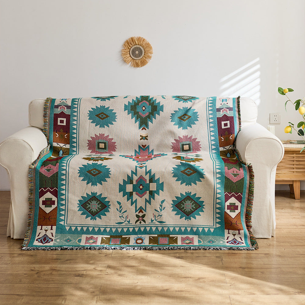 Vintage-Style Dekorative Jacquard-Wurfdecke