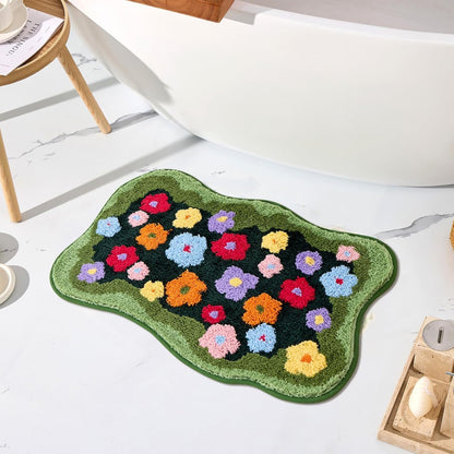 Stylische Blumenmuster-Badematte