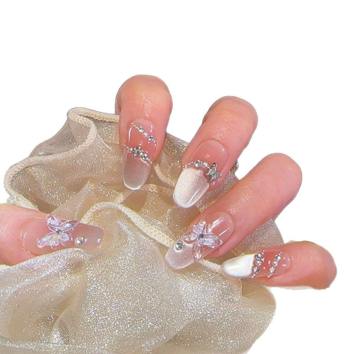 Elegante dekorative Press-On-Nagelkunst Brehn