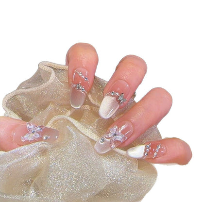 Elegante dekorative Press-On-Nagelkunst Brehn