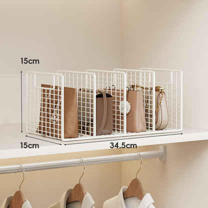 Verstellbarer Drahtgitterregal-Trenner und Handtaschen-Organizer