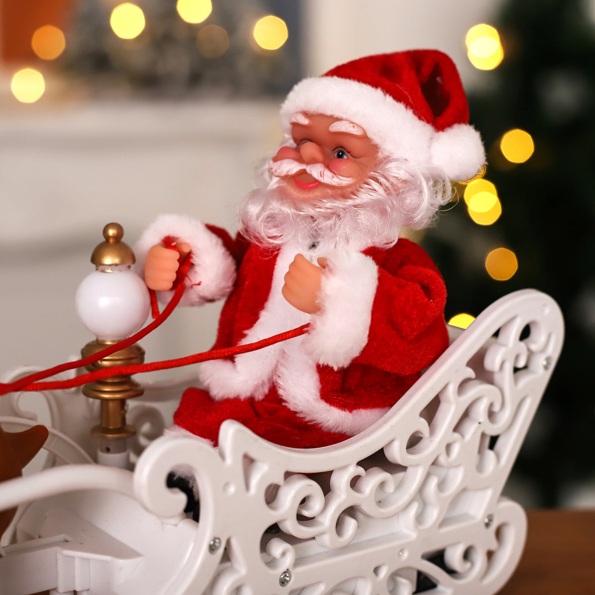 Weihnachtsmann und Rentier Figuren Set Brehn