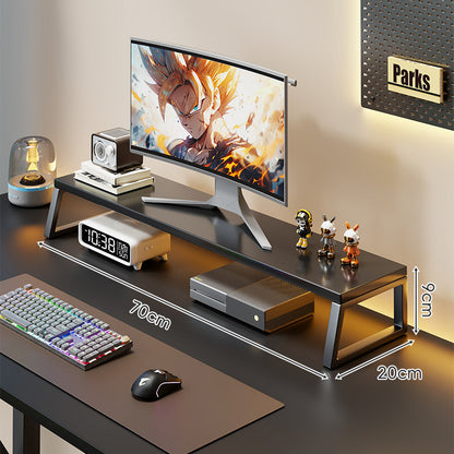 Holz-Monitorständer mit Metallrahmen Erhöhte Desktop-Regal