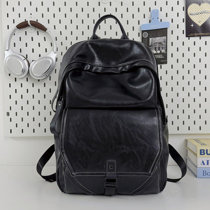 Stylischer Mehrfachfach-Leder-Laptop-Rucksack Brehn