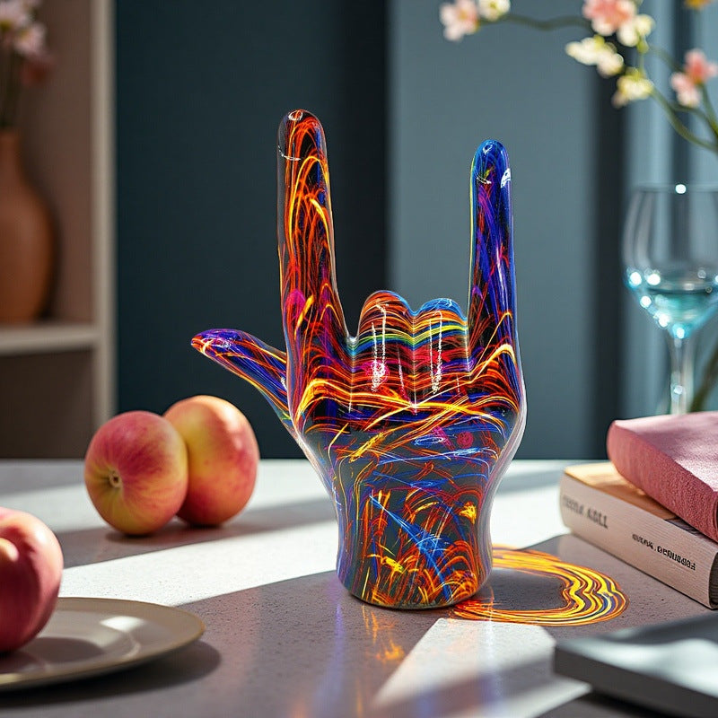 Bunte Hand-Skulptur Brehn