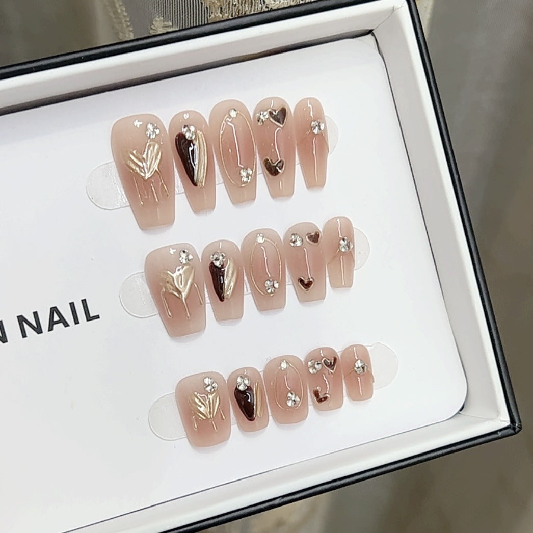 Künstlerisches Floral-Nagelkunst-Set mit Strass Brehn