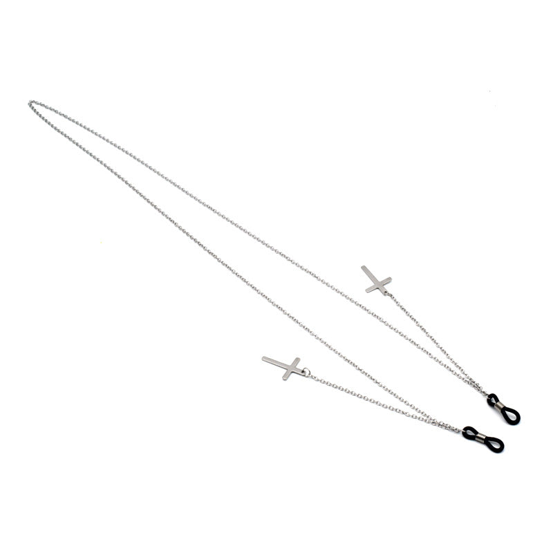 Trendy Metal Kreuz Brille Kette Brehn