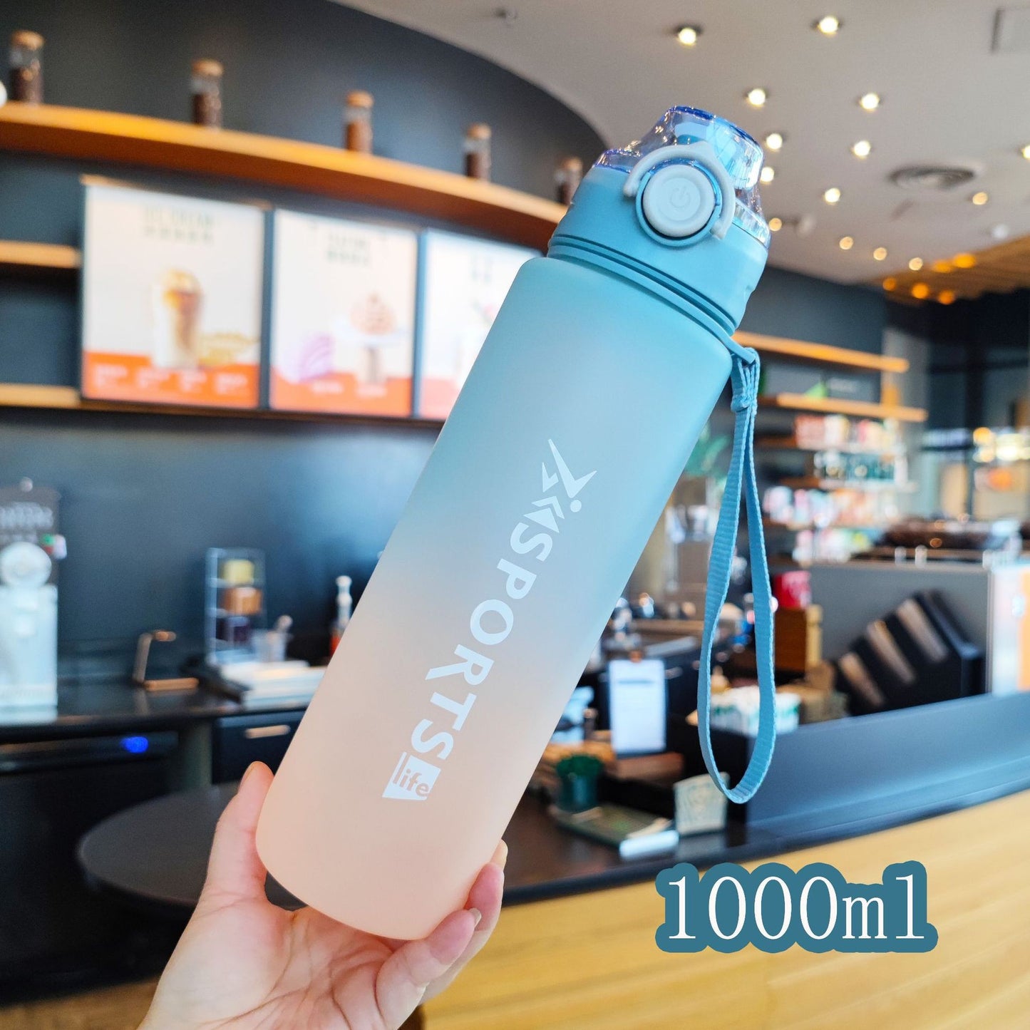 Damen Motivierende Trinkflasche mit einzigartiger Zeitmarkierung und sicherem Verschluss Brehn
