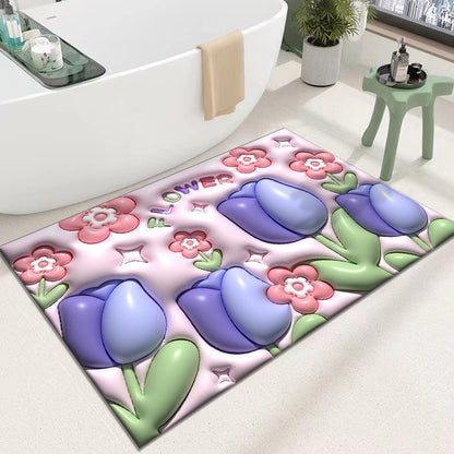 Ultra-weiche Badmatte mit Blumenmuster
