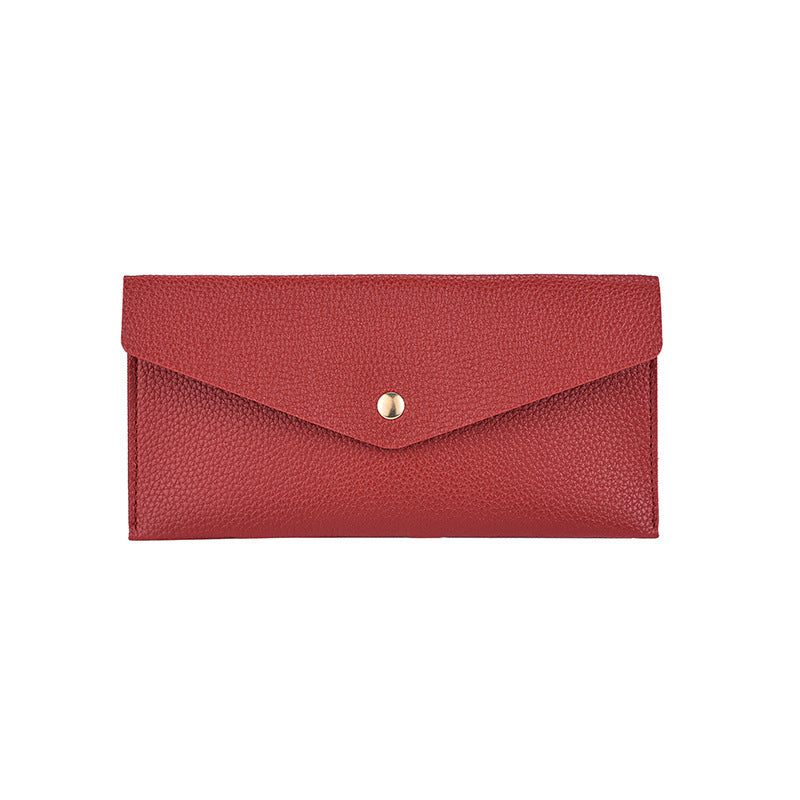 Elegante Texturierte Leder Clutch Wallet Brehn