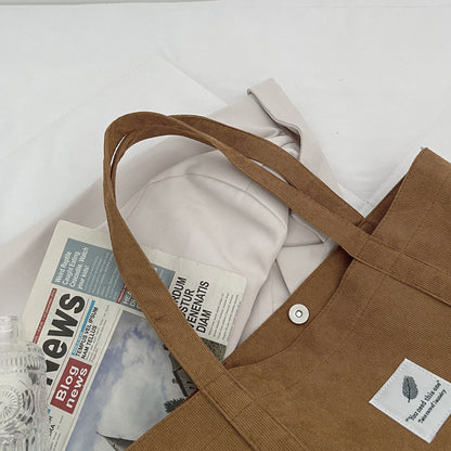 Robuste Corduroy Tote Bag mit inneren Taschen
