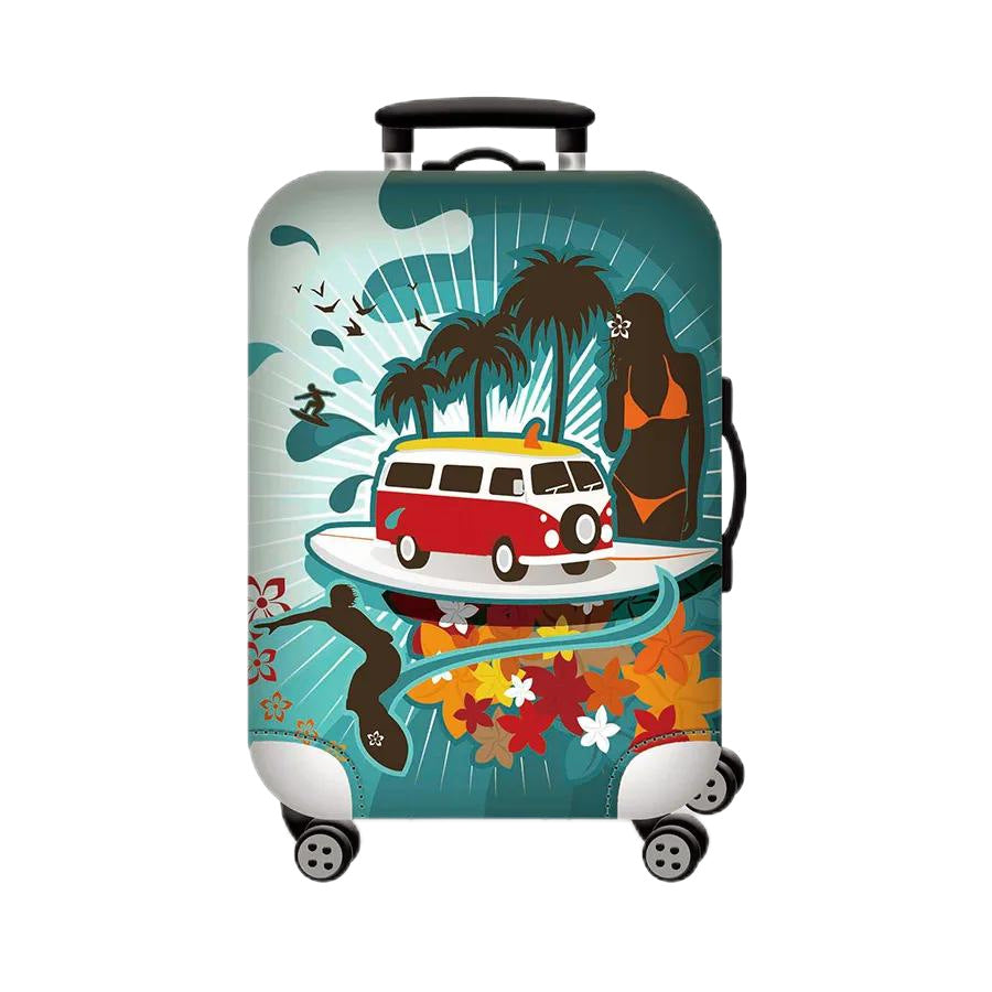 Unisex nan hartschalen Kabinentrolley mit vintage Reiseillustration, 360°-Drehrollen und Teleskopgriff Brehn