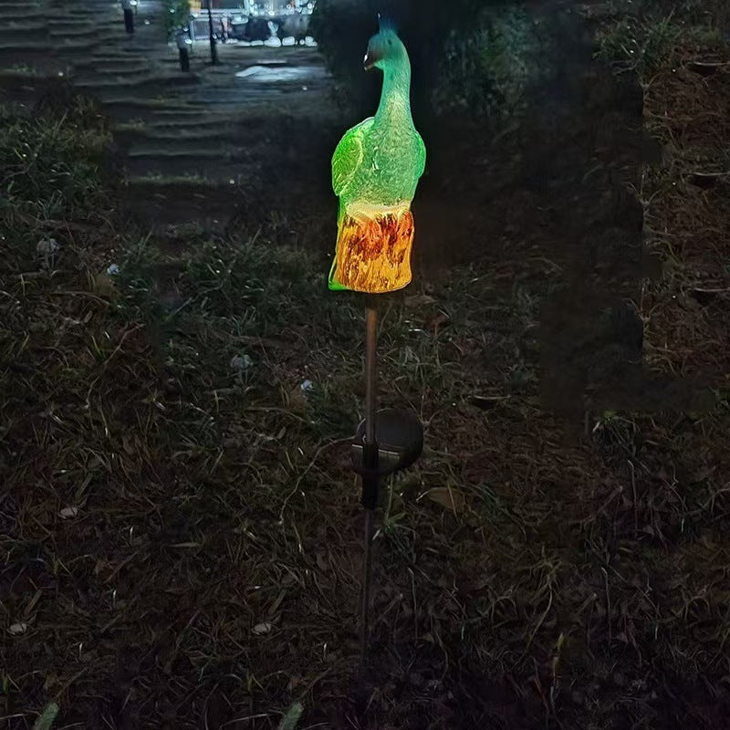 Ornamentale solarbetriebene Pfau Gartensteckerlichter mit LED-Harzskulptur und wasserdichtem Edelstahlstecker Brehn