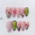 Künstlerisches Floral-Verzierte Press-On Nagelset Brehn