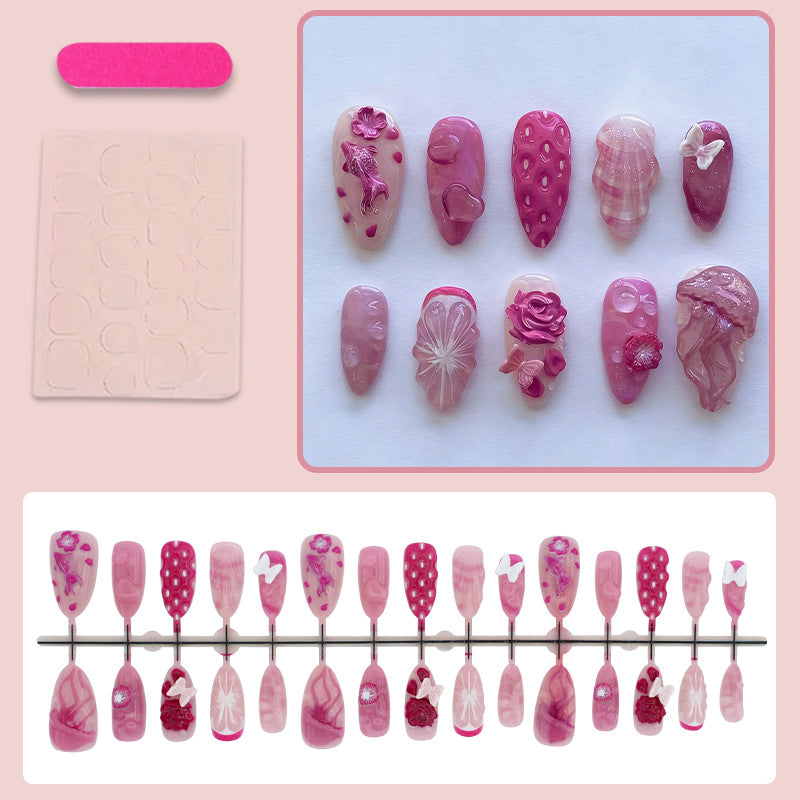 Kunstnagelset mit floralen und maritimen Designs Brehn