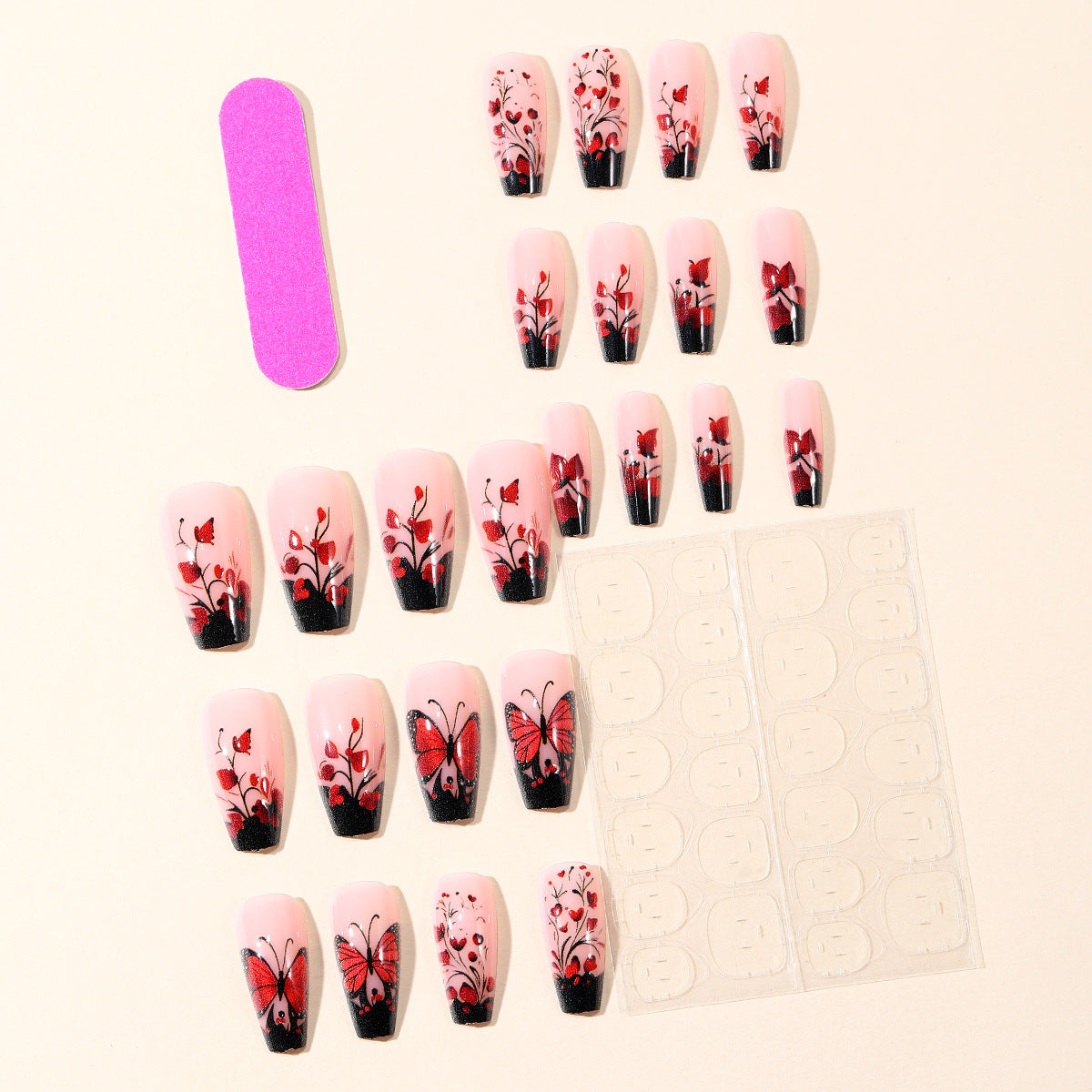 Künstlerisches Schmetterlings-Nagelkunst-Set Brehn