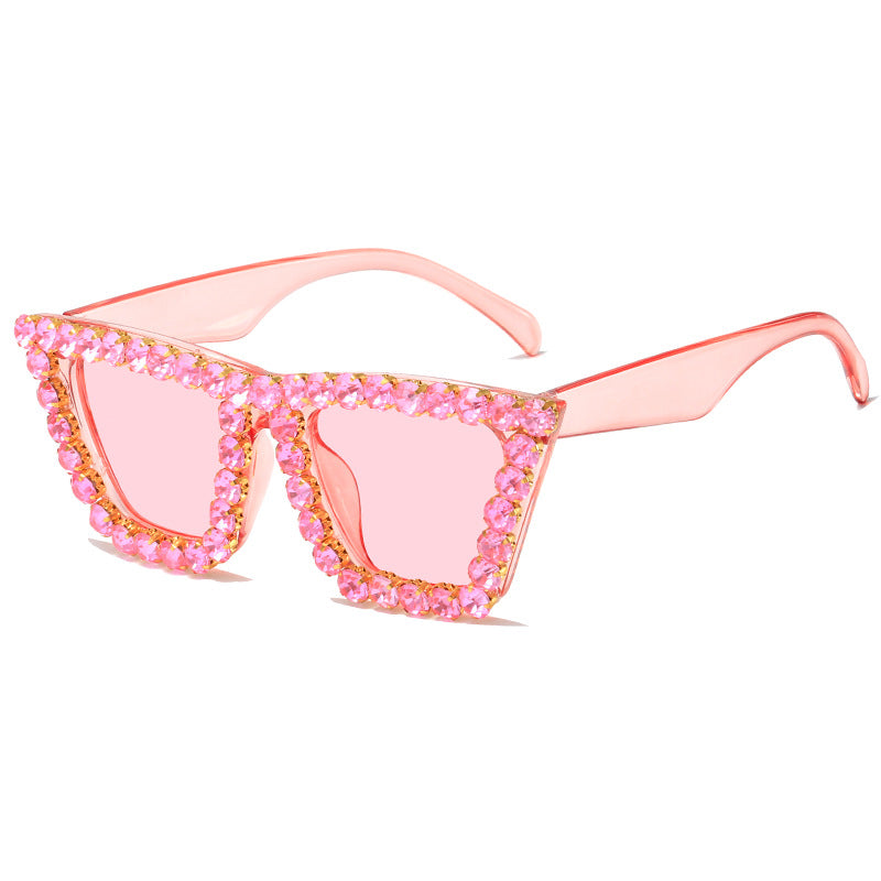 Damen extravagante Sonnenbrille mit glitzerndem Rahmen Brehn