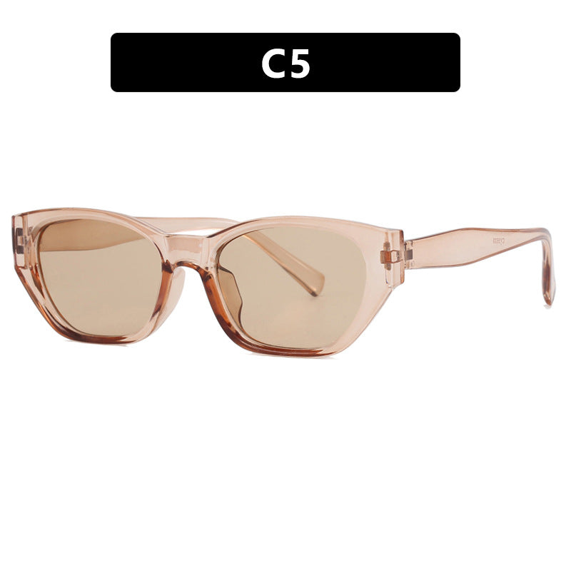 Damen futuristische Cat-Eye Sonnenbrille mit transparentem Rahmen und komfortablem UV-Schutz Brehn