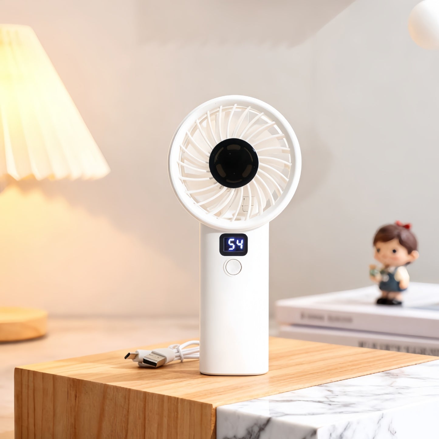 Damen Tragbarer Mini-Handventilator mit LCD-Display Brehn