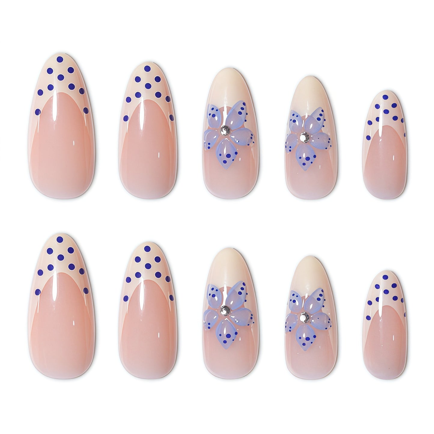Floral Accent Spitzen Nagelverlängerungen Brehn