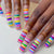 Bunte gestreifte Nagelkunst Tipps Brehn