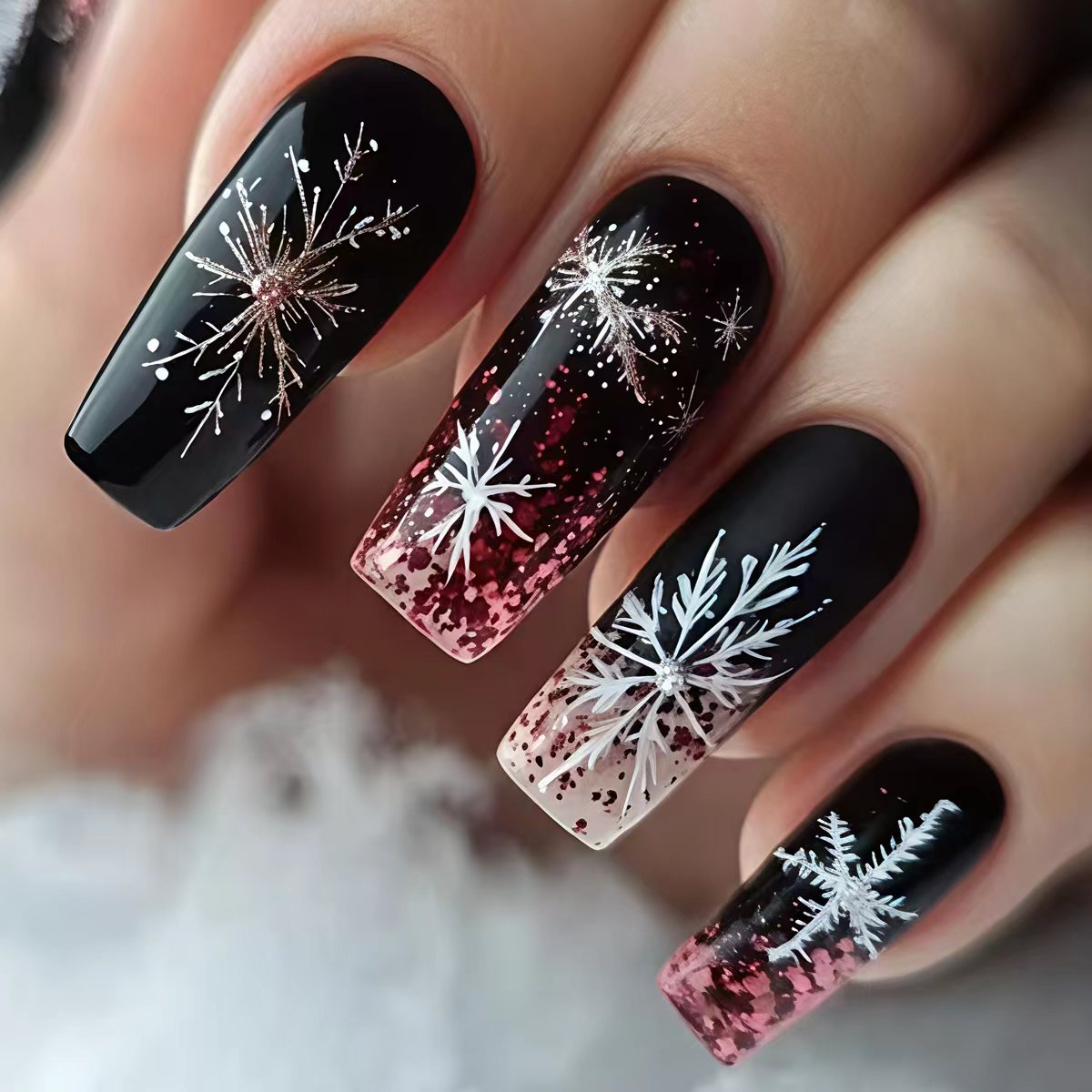 Winter-Themen Langanhaltende Nagelkunst Brehn