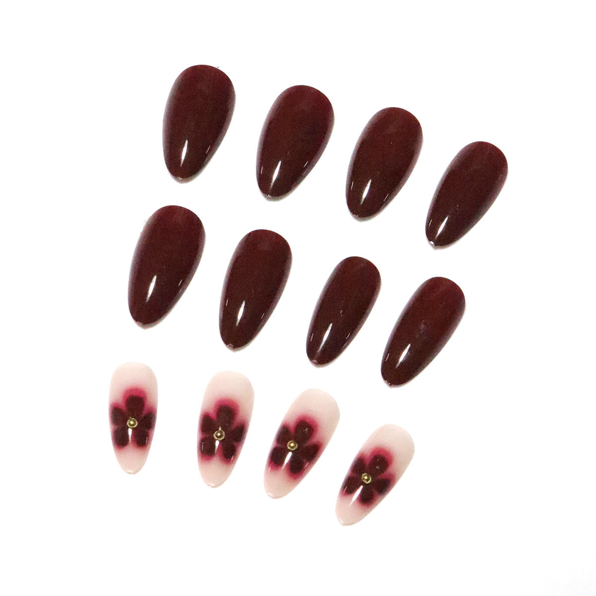 Elegantes florales Design Press-On Nagelkunst Brehn