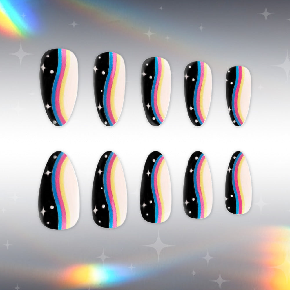 Künstlerisches Ombre Press-On Nageldesign Brehn