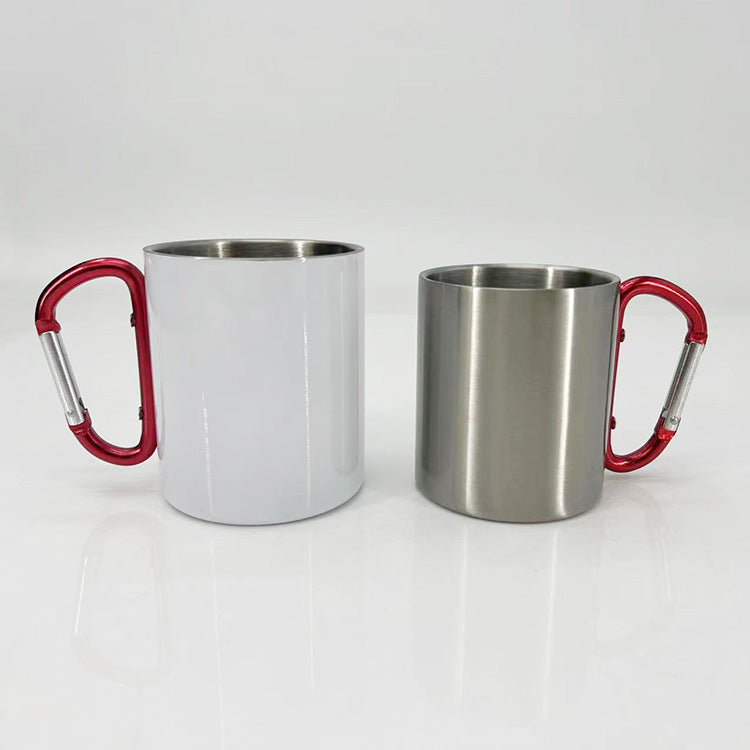 Damen Hochwertige Edelstahl Trinkbecher mit Karabinergriff Brehn