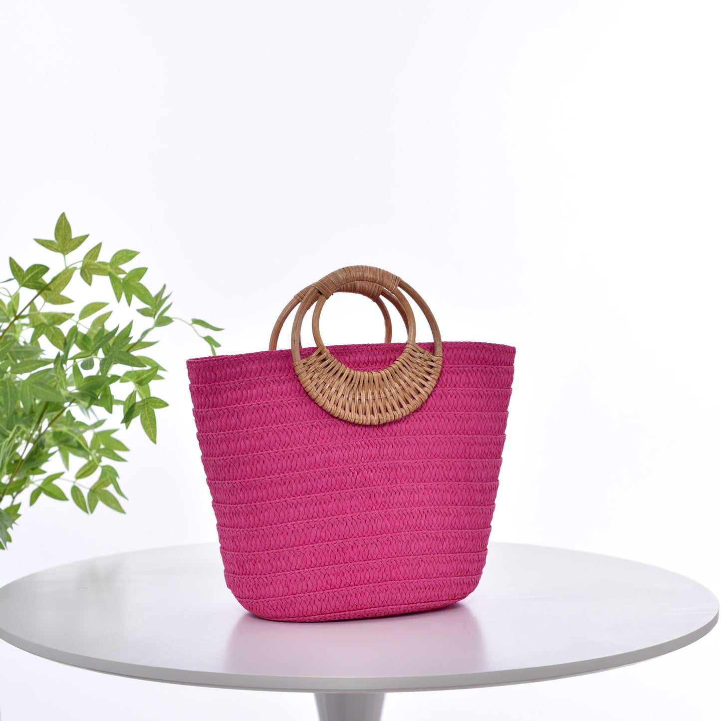Handtasche mit Geflochtenem Griff Brehn