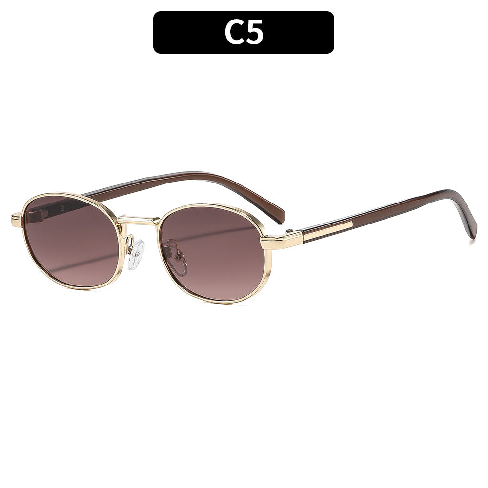 Klassischer Stil Stylische Ovalrahmen Sonnenbrille