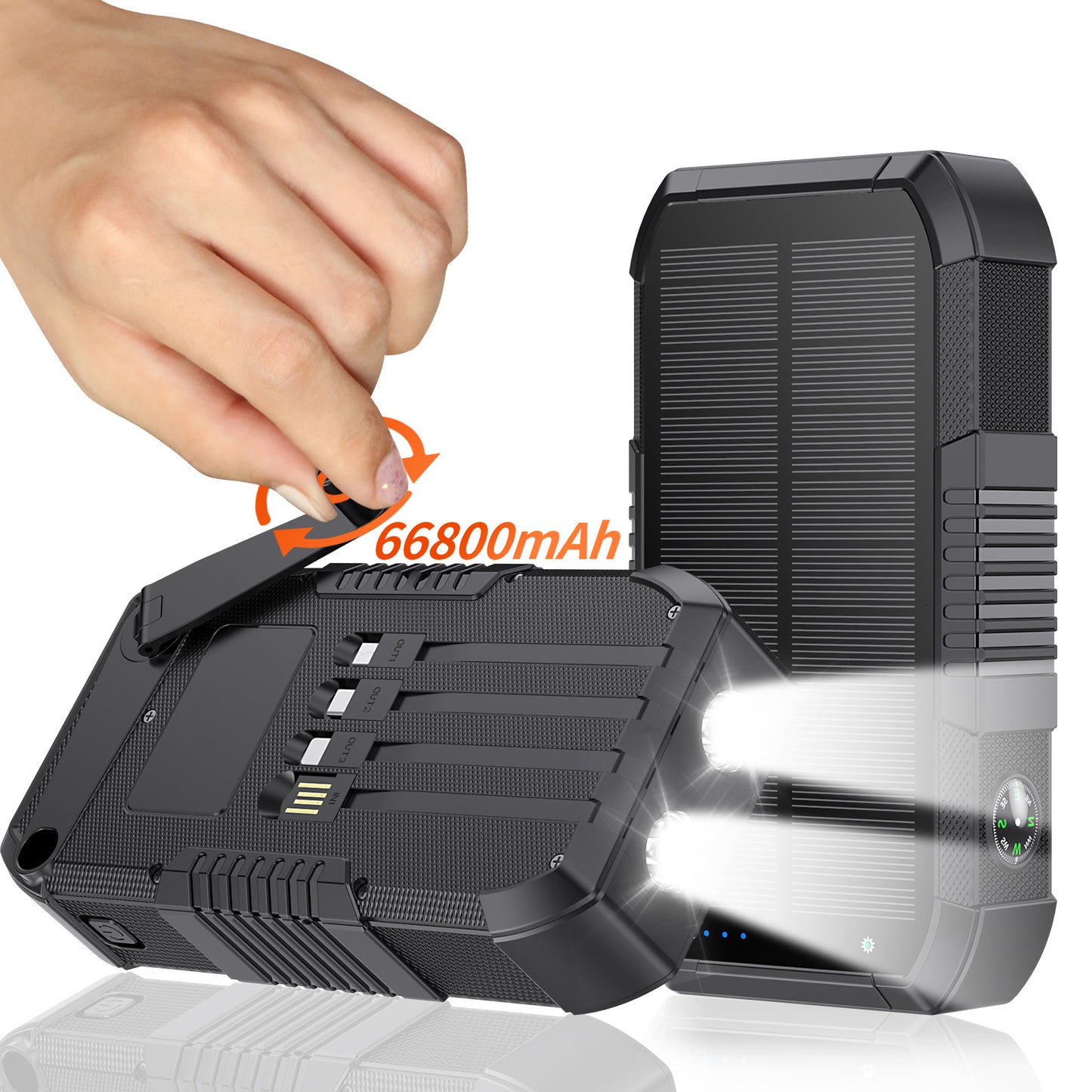 Solar Powerbank mit 66800Mah und LED-Lampe Brehn