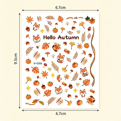 Herbst-Themen Nagelkunst Aufkleber Blatt